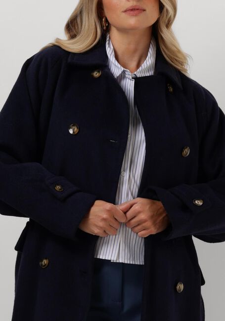 Donkerblauwe ANOTHER LABEL Mantel MAUD COAT - large