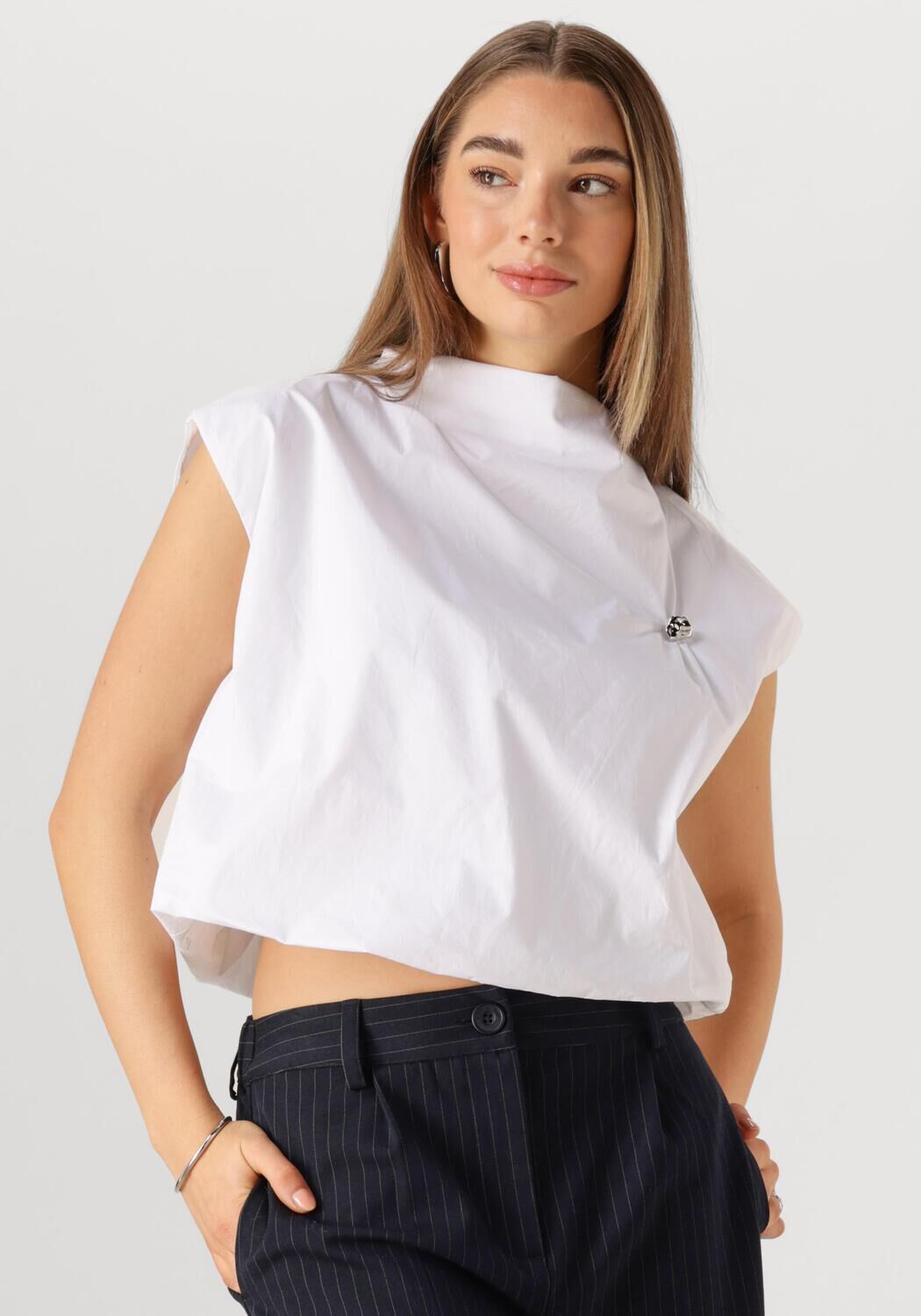Selected Femme Blouse met korte mouwen en bloemenprint White Dames