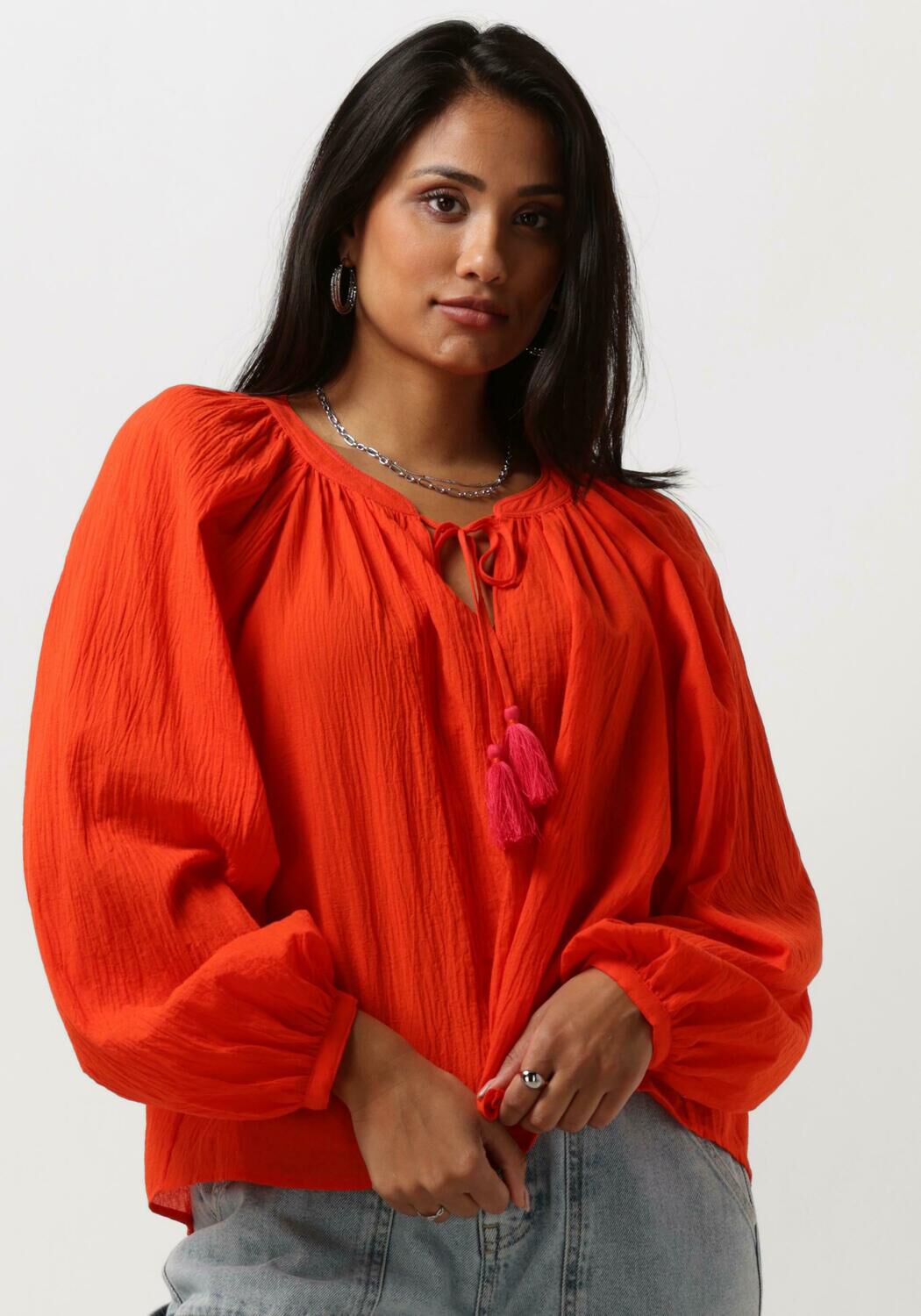 oranje scotch soda blouse balloon sleeve top