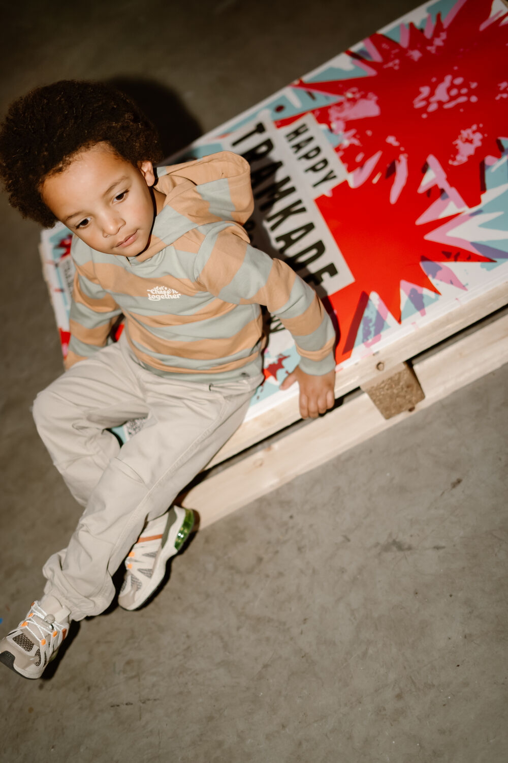 Multi DAILY7 Trui HOODIE STRIPE - large