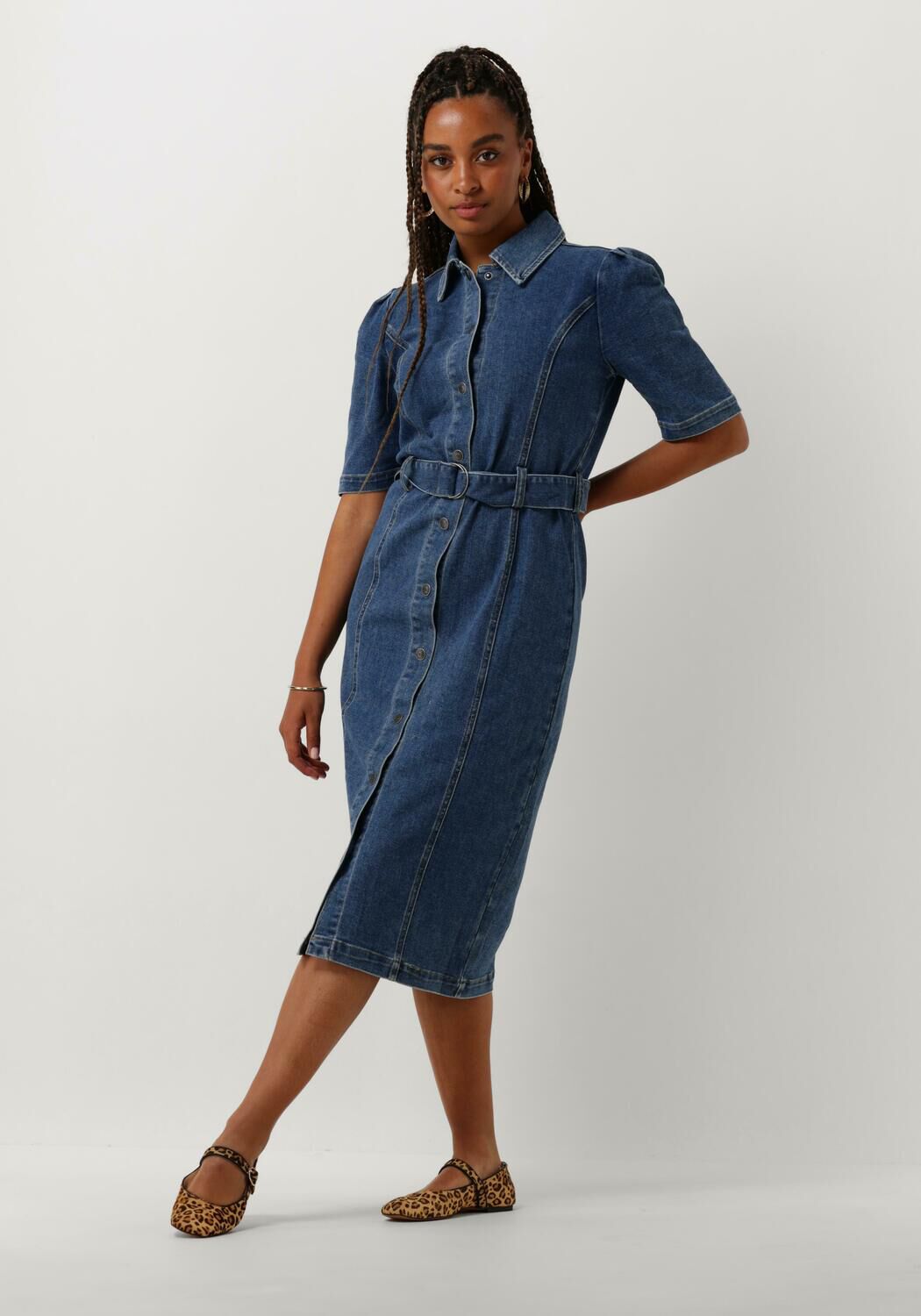 OBJECT Dames Jurken Objcarol Denim Dress Blauw