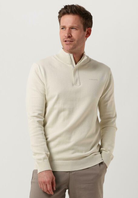 Gebroken wit PUREWHITE Trui HALF ZIP WITH RIBBED COLLAR - large