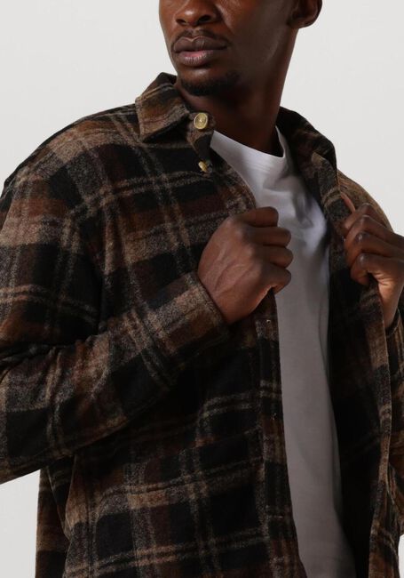 Bruine FORÉT Overshirt IVY WOOL OVERSHIRT - large