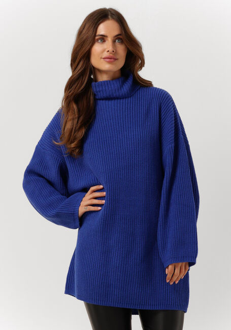 Blauwe ANOTHER LABEL Mini jurk MYRA KNITTED PULL L/S - large