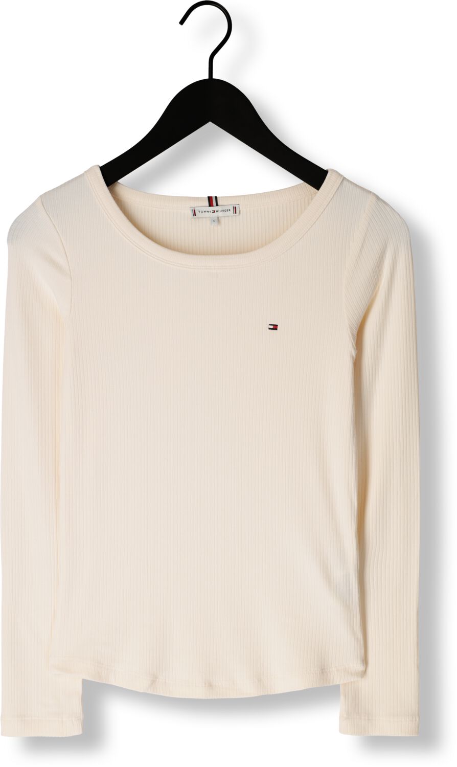 TOMMY HILFIGER Dames Tops & T-shirts Slim 5x2 Rib O-nk Ls Beige