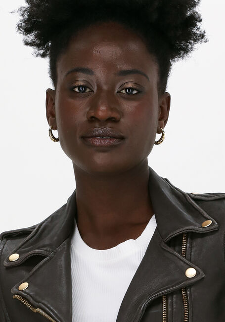 Bruine GOOSECRAFT Leren jas GC BIKER513 - large