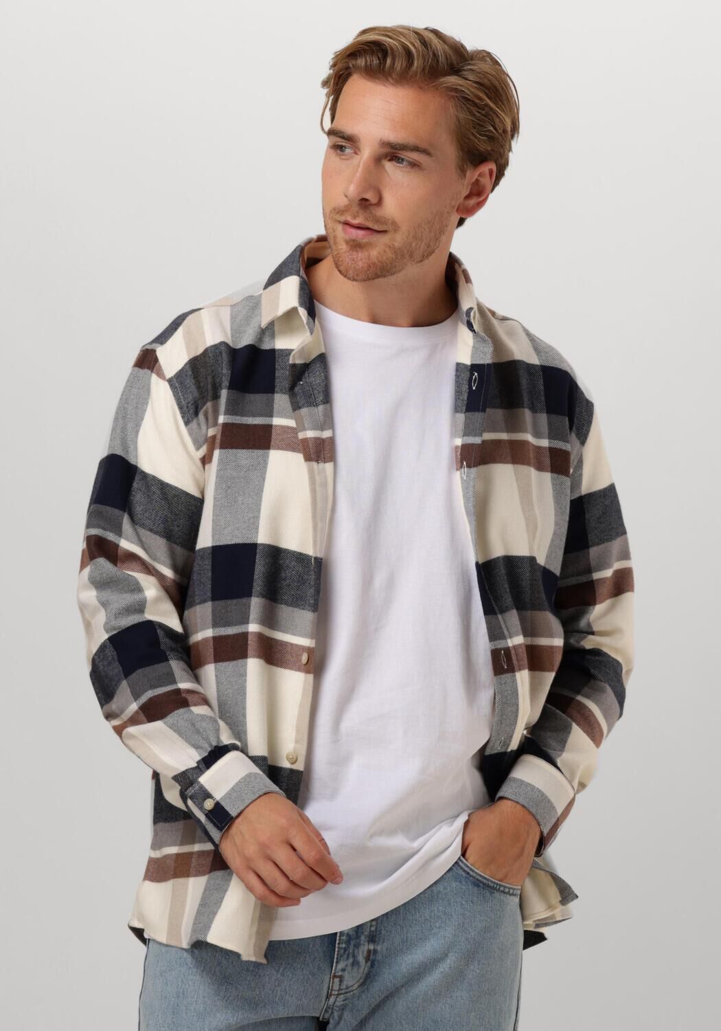 The GoodPeople Blauw Overshirt Sammie Multicolor Heren