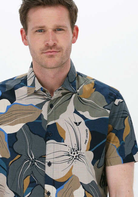 Multi PME LEGEND Casual overhemd SHORT SLEEVE SHIRT PRINT ON CTN SLUB - large