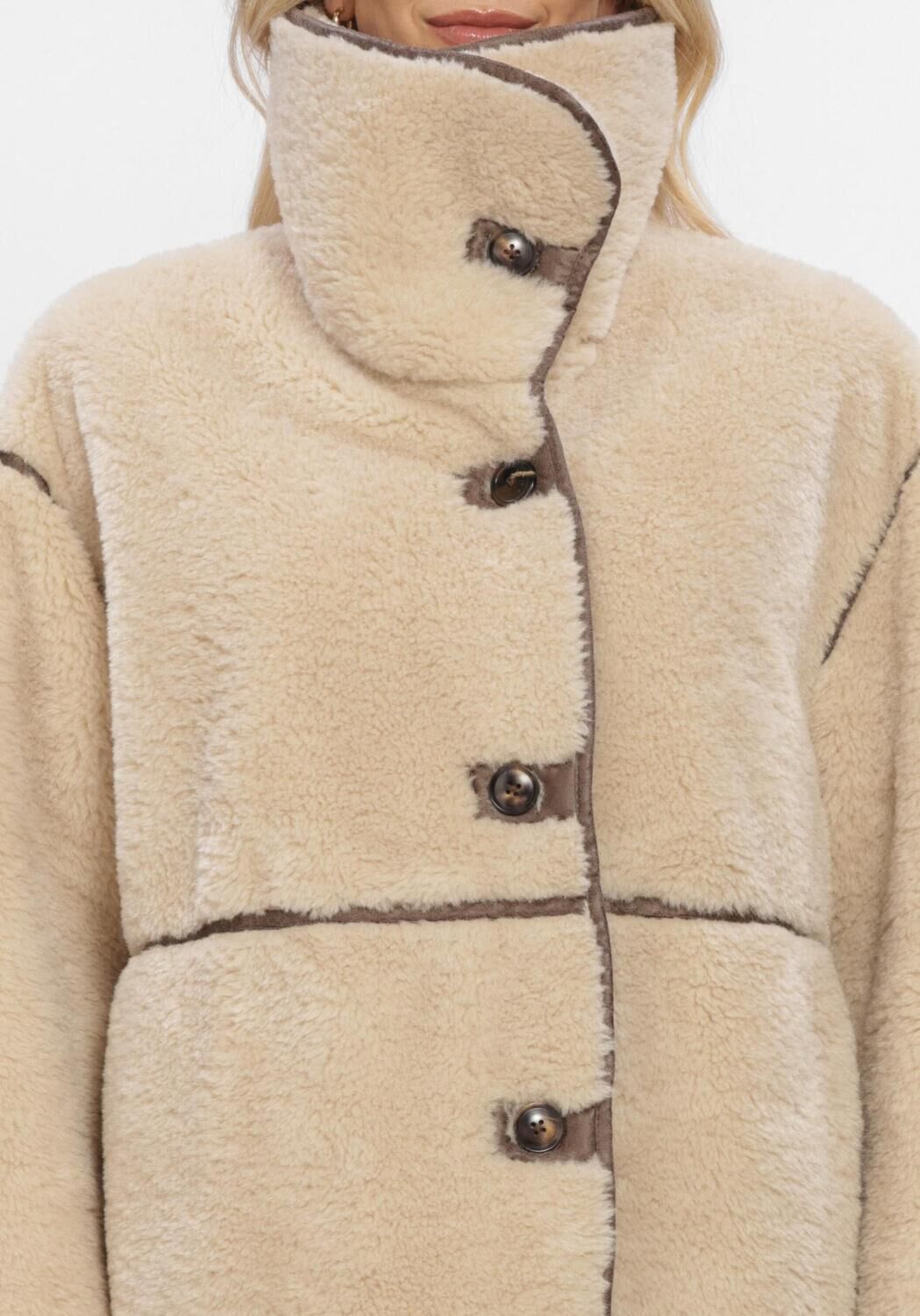 Beige WITHBLACK Teddy jas WBLDAJANA PILE COAT - large