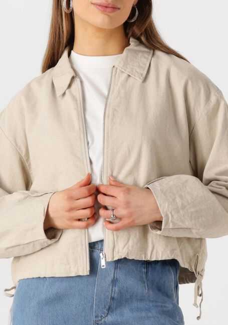 Beige OBJECT Jack OBJVIGGO RE BOMBER JACKET - large
