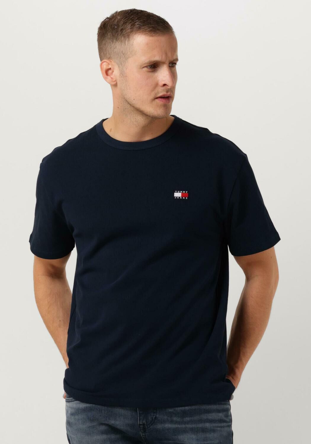 TOMMY JEANS Heren Polo's & T-shirts Tjm Reg Badge Tee Ext Donkerblauw
