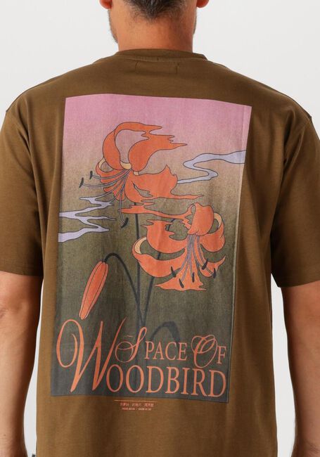 Bruine WOODBIRD T-shirt WBBAINE FLOWER TEE - large