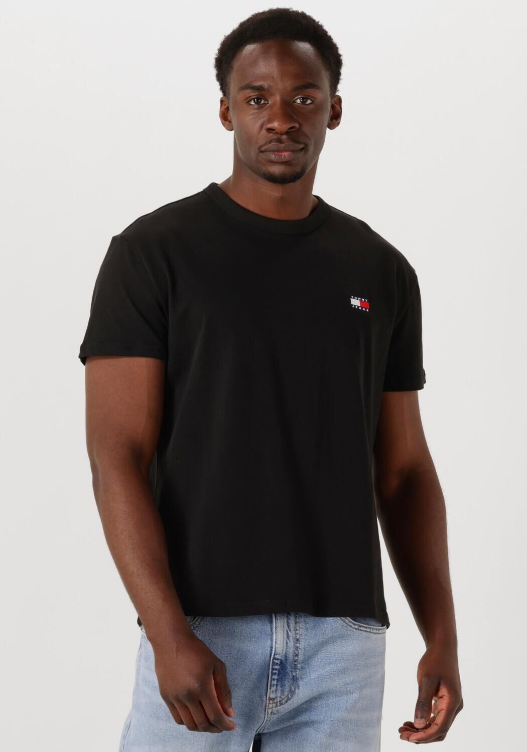 Tommy Jeans Zwart Katoenen Gerecycled T-Shirt Lente Zomer Black Heren