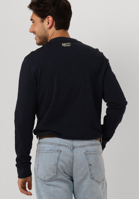 Donkerblauwe SCOTCH & SODA Longsleeves SLUB HENLEY LONG SLEEVE TEE - large