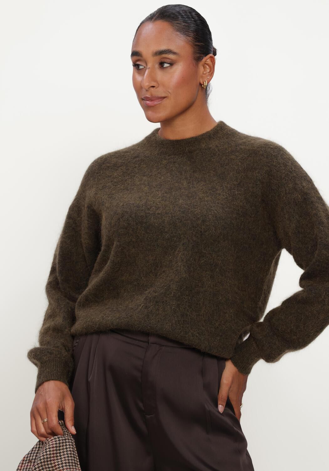 Bruine TWNS Trui HIGH-NECK PULLOVER, LONG SLEEVES - large