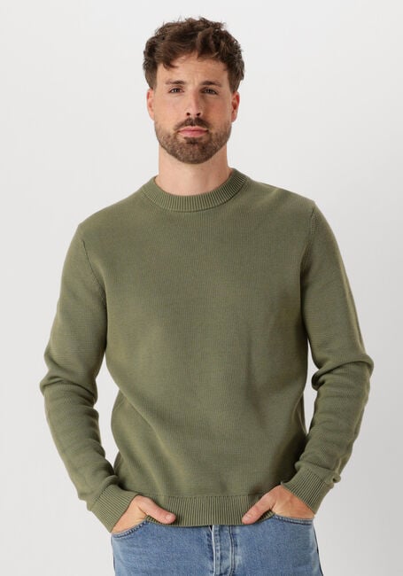 Groene SELECTED MEN Trui SLHDANE LS KNIT STRUCTURE CREW NECK NOOS - large