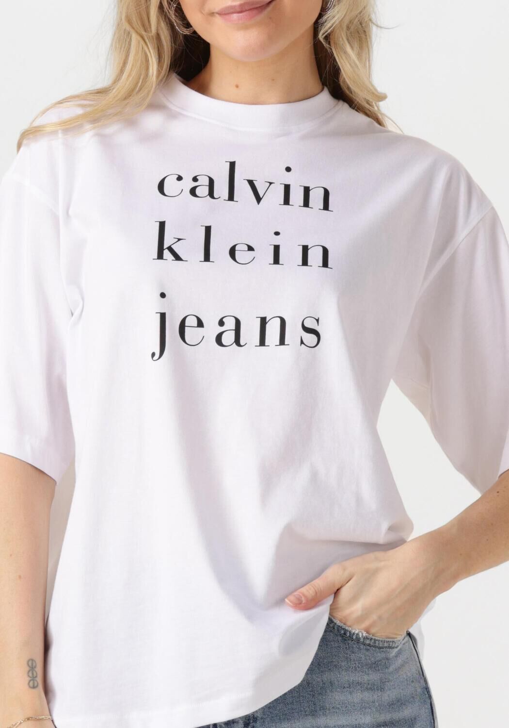 CALVIN KLEIN Dames Tops & T-shirts Ss Ckj Logo Tee Wit
