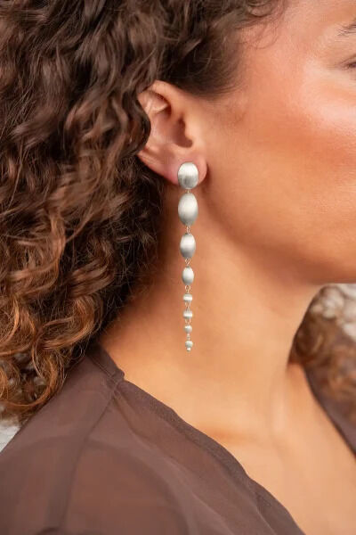 Zilverkleurig LOTT. GIOIELLI Oorbellen CL EARRING WATERFALL OF STONES L - large