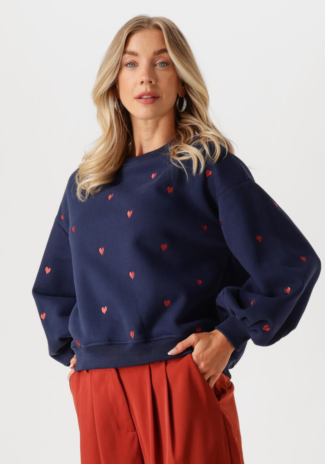 YDENCE Dames Truien & Vesten Sweater Hearts Donkerblauw