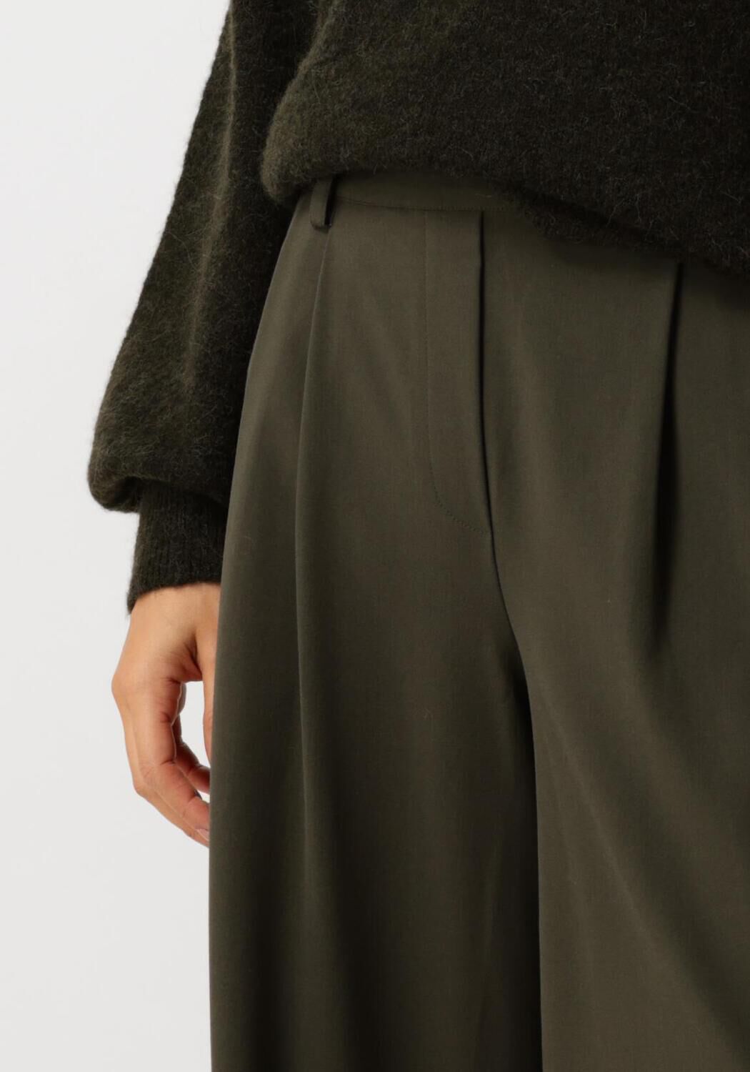 MY ESSENTIAL WARDROBE Dames Broeken Hacemw Wide Pant Donkergroen