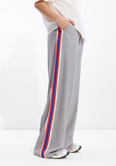 Grijze ALIX THE LABEL Wijde broek LADIES WOVEN COATED HERRINGBONE PANTS - large