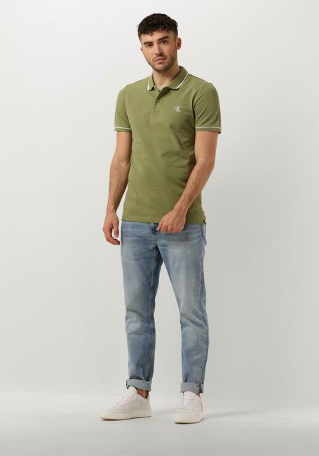 Groene CALVIN KLEIN Polo TIPPING SLIM POLO - large