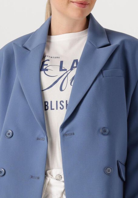 Donkerblauwe ALIX THE LABEL Blazer LADIES WOVEN STRIPE TAPE BLAZER - large