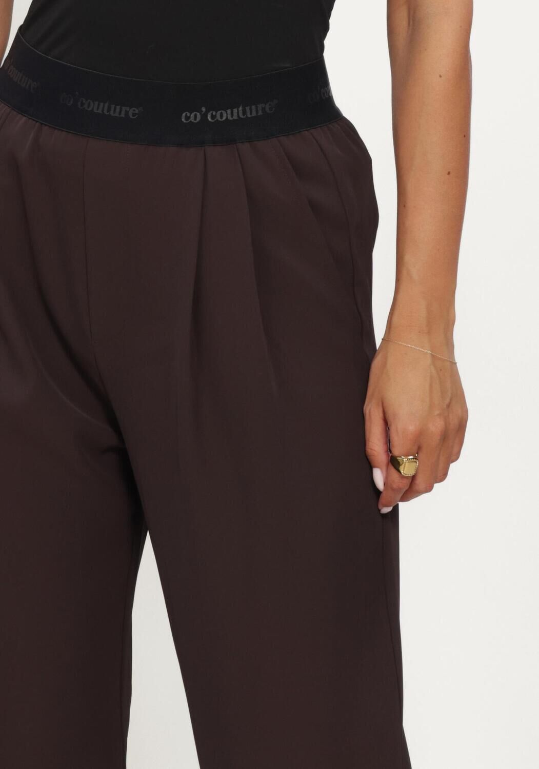 Bruine CO'COUTURE Wijde broek ALINICC LOGO PANT - large