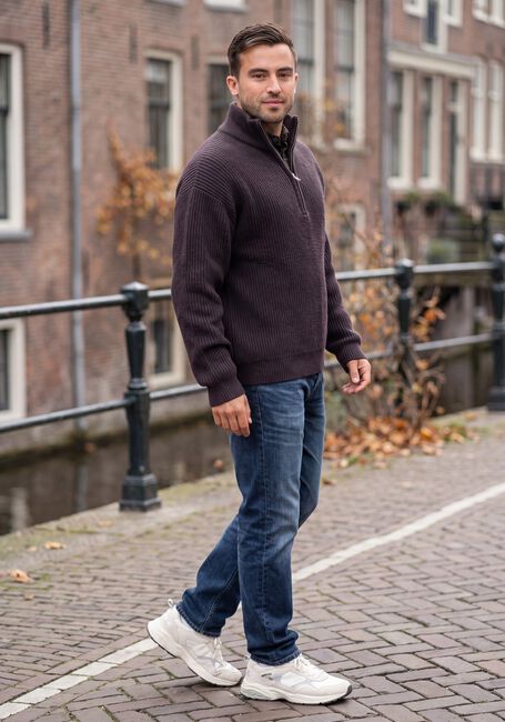 Bruine BUTCHER OF BLUE Trui MARKET HALF ZIP - large