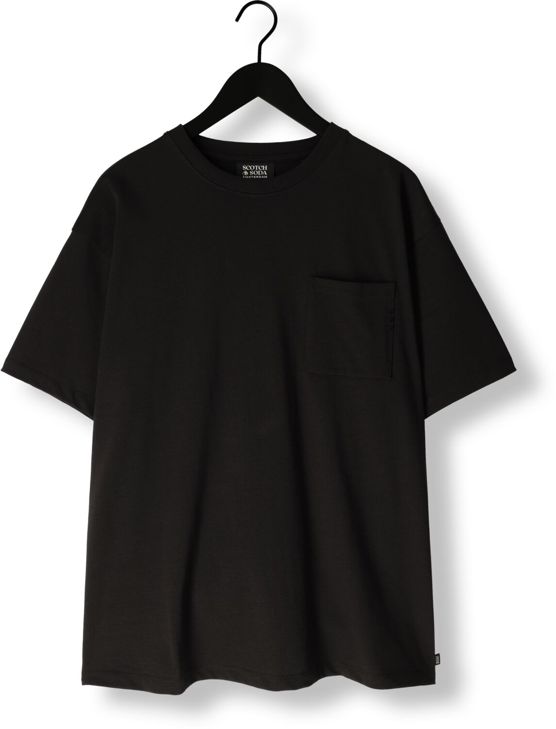 SCOTCH & SODA Heren Polo's & T-shirts 3 Crosses Loose Fit Pocket T-shirt Zwart