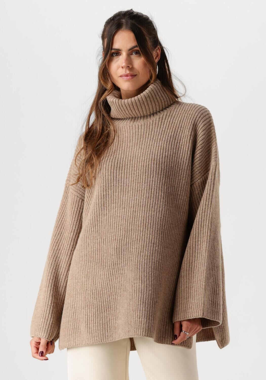 SELECTED FEMME Dames Truien & Vesten Slfmary Ls Long Knit Roll Neck Bruin