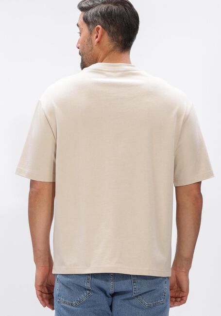 Beige SELECTED MEN T-shirt SLHRELAXASPEN 2-PLY SS O-NECK NOOS - large