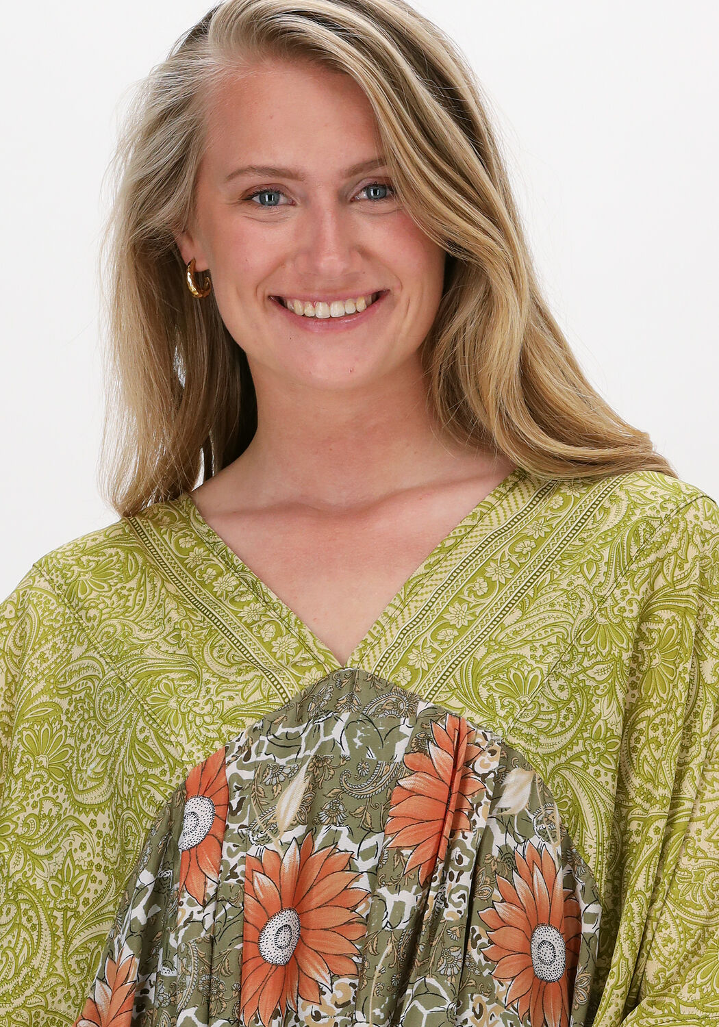 Groene SISSEL EDELBO Maxi jurk MADONNA MIX CAFTAN