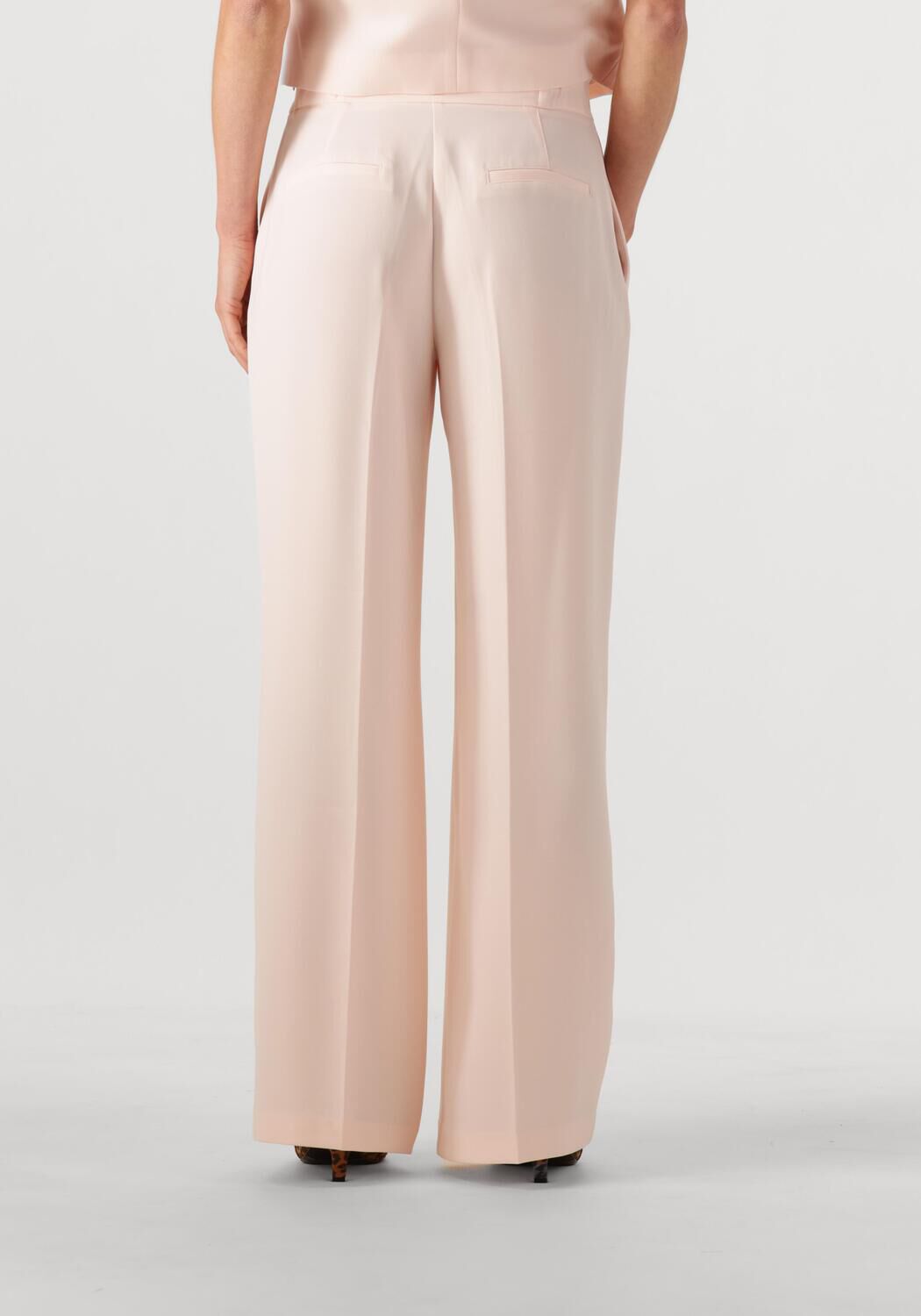 DANTE6 Dames Broeken Fabri Elasticated Wide Leg Pants Lichtroze