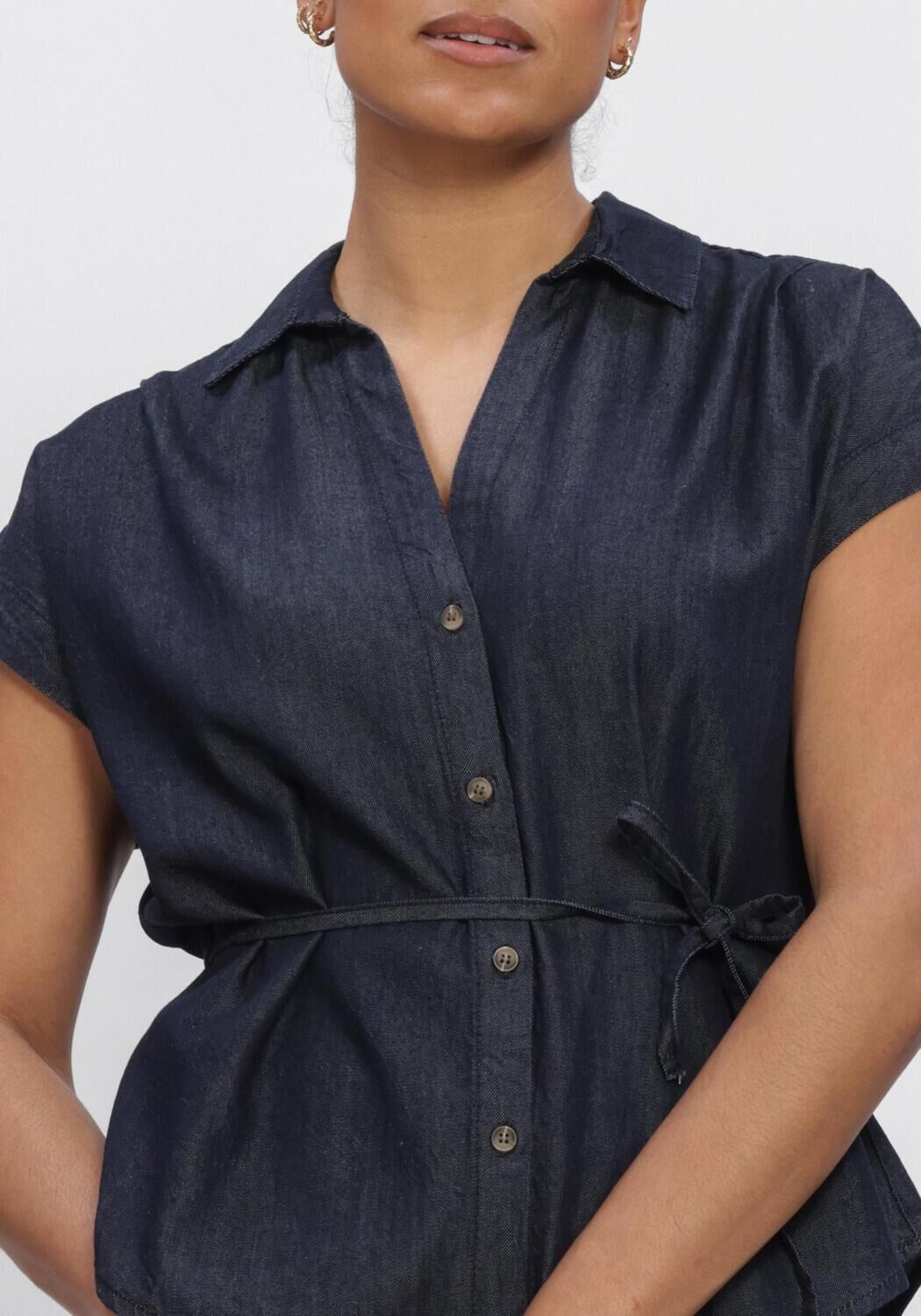 Blauwe SUMMUM Blouses BLOUSE DENIM LW COTTON TENCEL - large