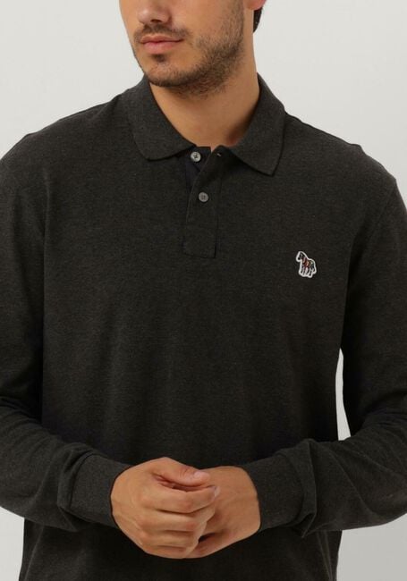 Grijze PS PAUL SMITH Polo MENS SLIM FIT LS POLO SHIRT ZEBRA - large