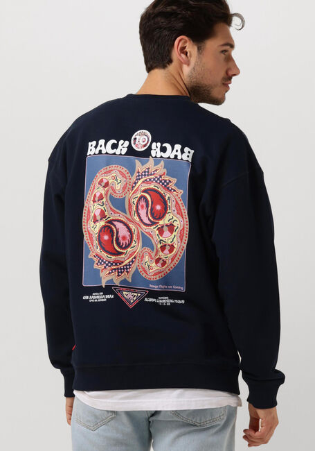 Donkerblauwe SCOTCH & SODA Sweater FESTIVAL AW SWEATSHIRT - large