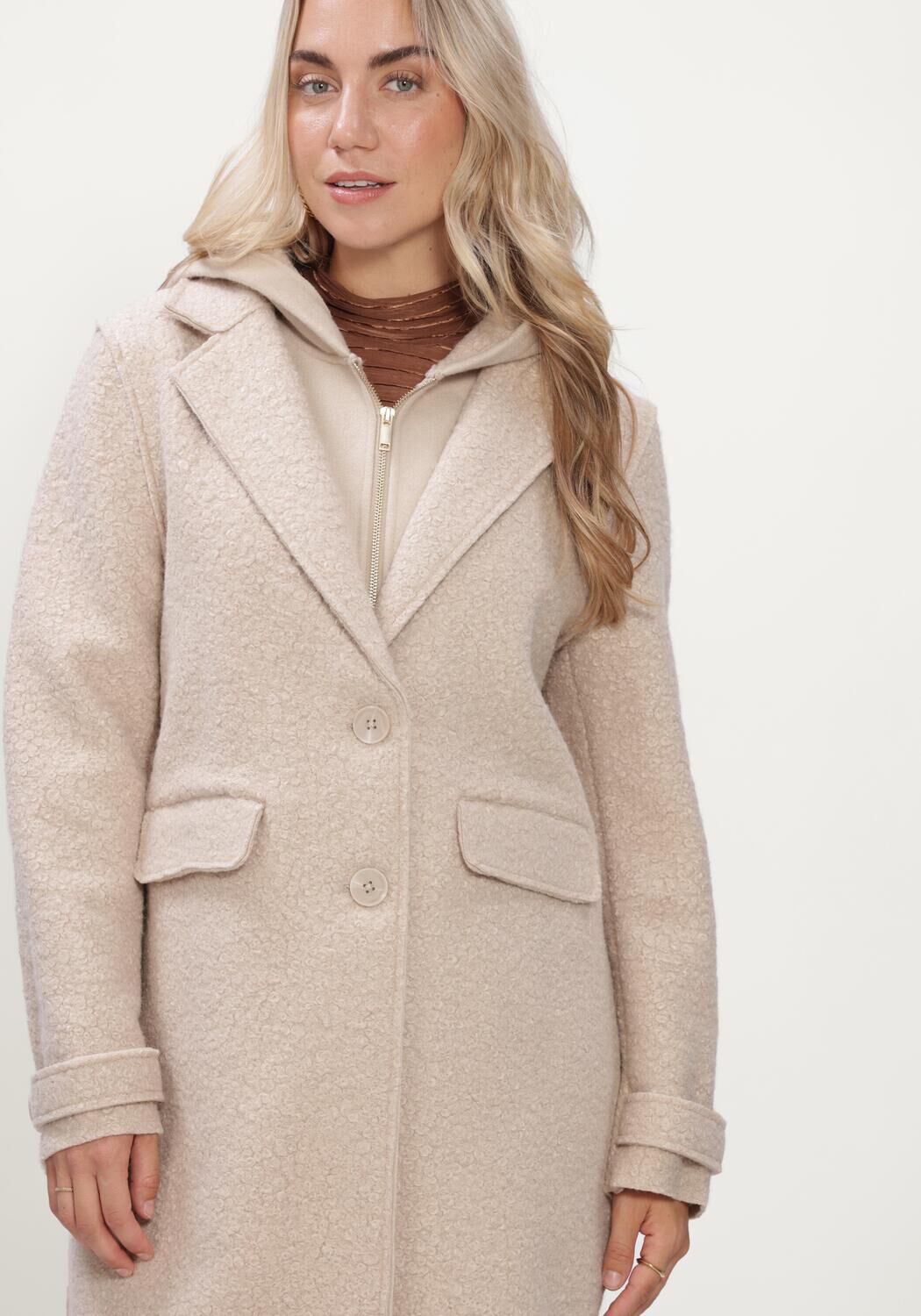 Beige NUKUS Mantel MIRTHE COAT BOUCLE - large