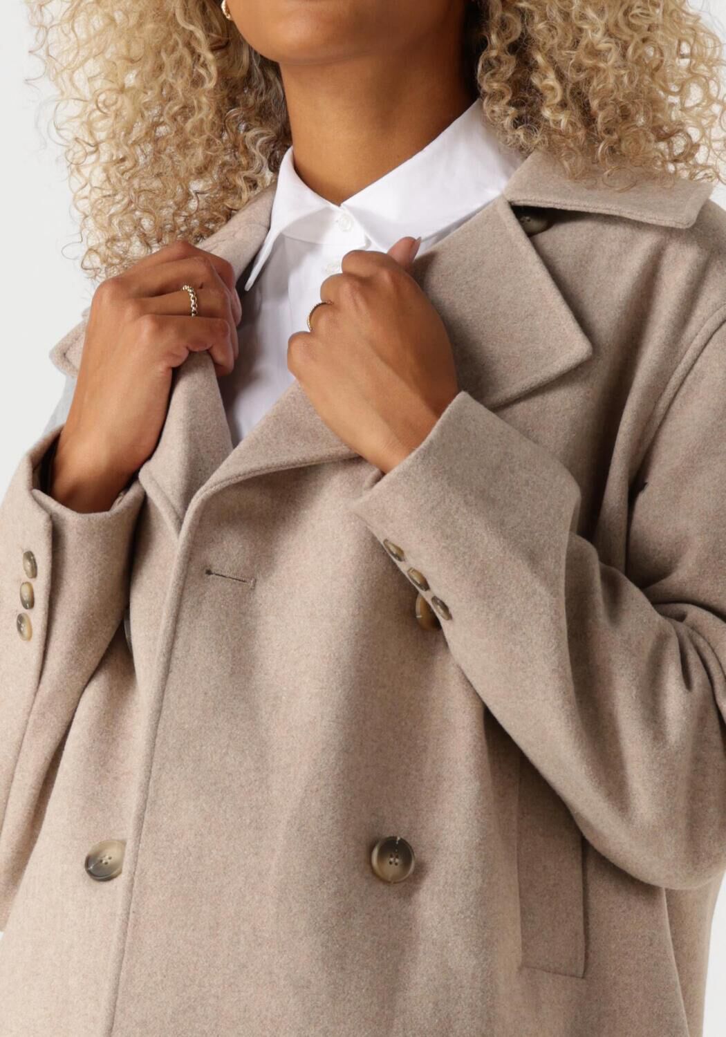 SELECTED FEMME Dames Jassen Slfalma Short Wool Jacket Zand