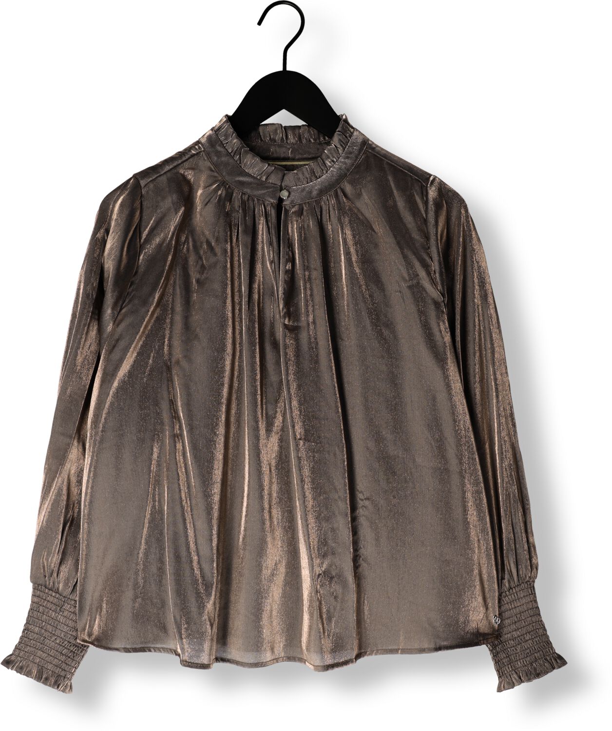 NUKUS Dames Blouses Marbella Blouse Shiny Bruin