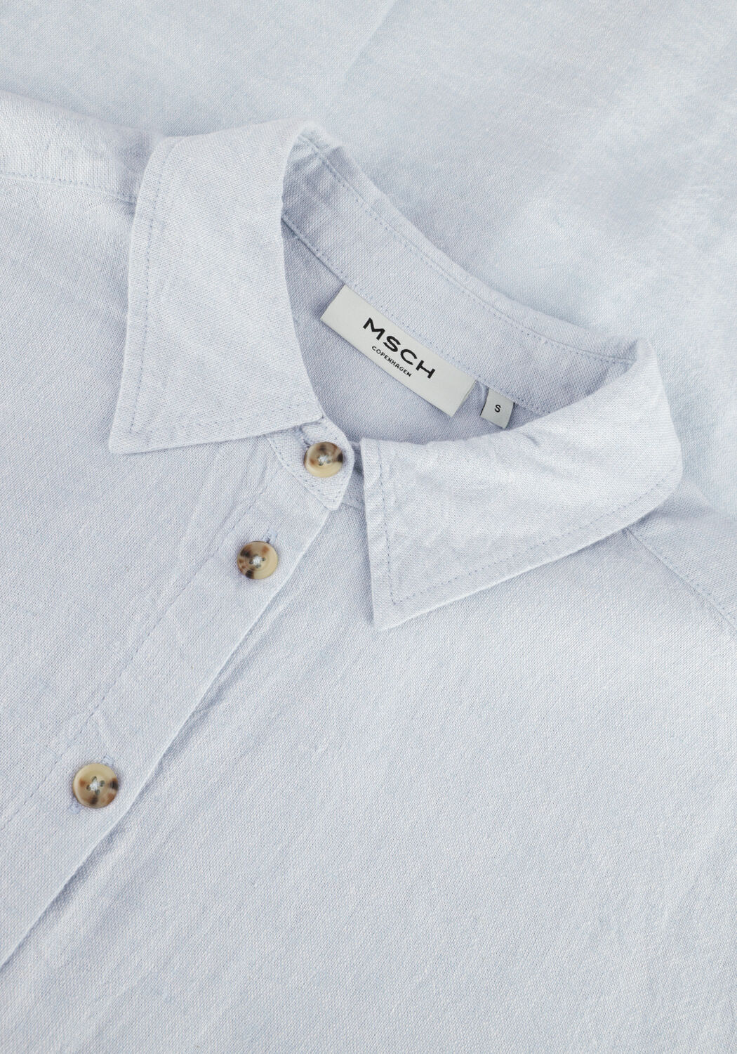 Lichtblauwe MSCH COPENHAGEN Blouses MSCHKARIMA GINIA SHIRT - large