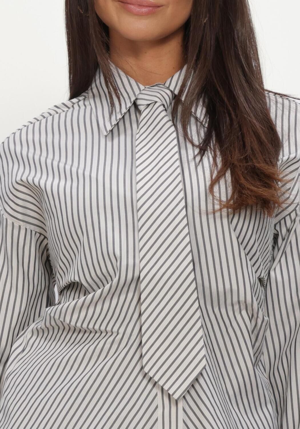 Beige HAUTE L'AMITI&Eacute; Blouses GEMMA TIE STRIPE SHIRT - large