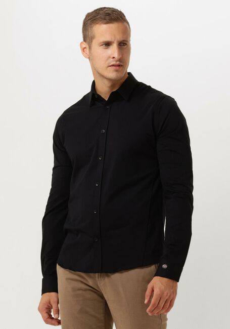 Zwarte CAST IRON Casual overhemd LON SLEEVE SHIRT TWILL JERSEY 2 TONE - large