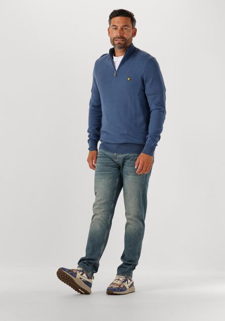 Blauwe LYLE & SCOTT Trui COTTON MERINO QUARTER ZIP JUMPER - large