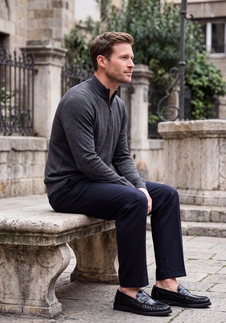 Antraciet STEFANO LAURAN Trui HALF ZIP ANDERS - large