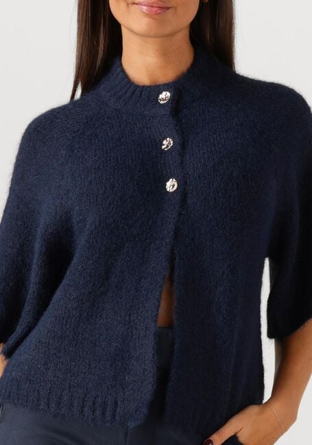 Donkerblauwe NEO NOIR Trui BENUTA FLUFFY KNIT CARDIGAN - large