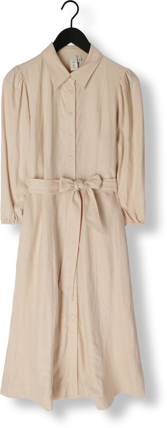 Y.A.S. Dames Jurken Yasflaxy 3 4 Linen Shirt Dress Beige