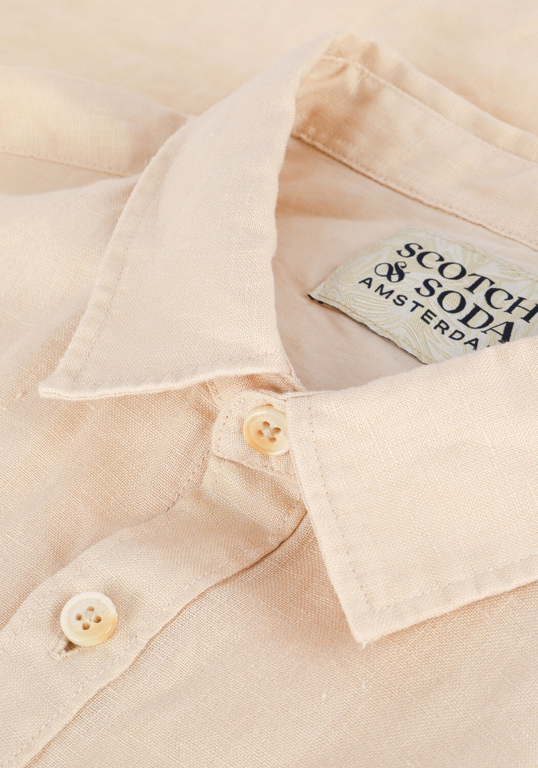 Zand SCOTCH & SODA Casual overhemd REGULAR FIT GARMENT-DYED LINEN SHIRT - large