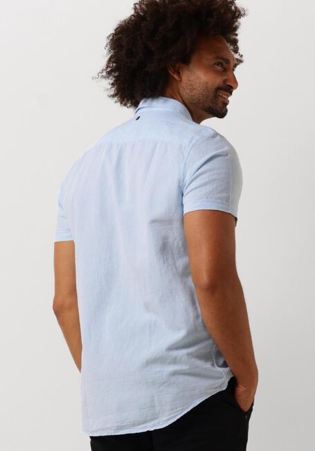 Blauwe PME LEGEND Casual overhemd SHORT SLEEVE SHIRT CTN LINEN 2TONEN OWEN - large
