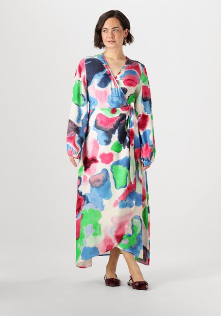Multi JANSEN AMSTERDAM Maxi jurk NIENKE JURK WM 564 WRAP LONG PUFFED SLEEVE - large